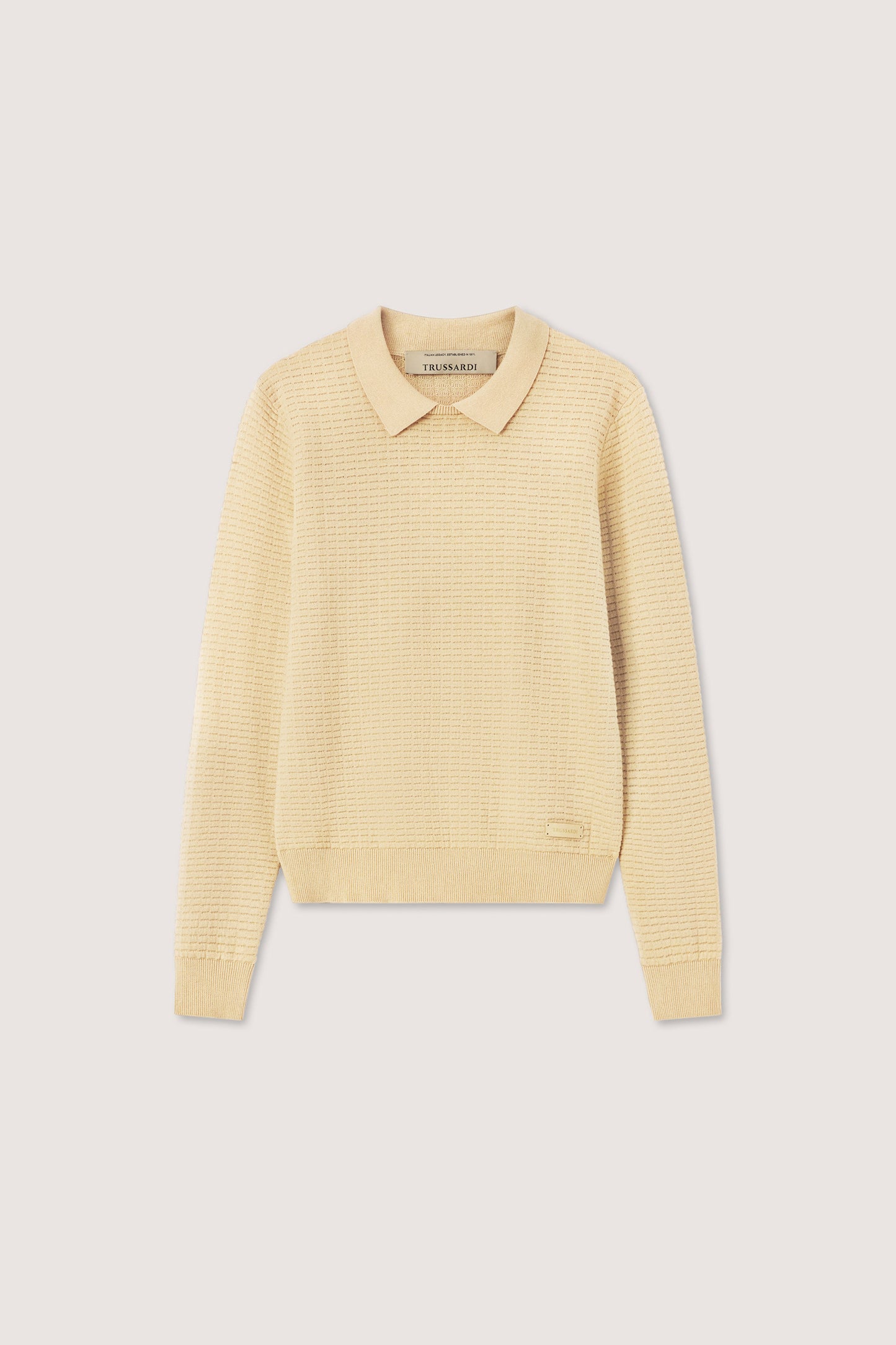 Maglia con colletto polo in punto mattoncino 2|86406c8d45b7ea90f547b062e2949a5950053673450a47ae6f6e2ab7f749bd18