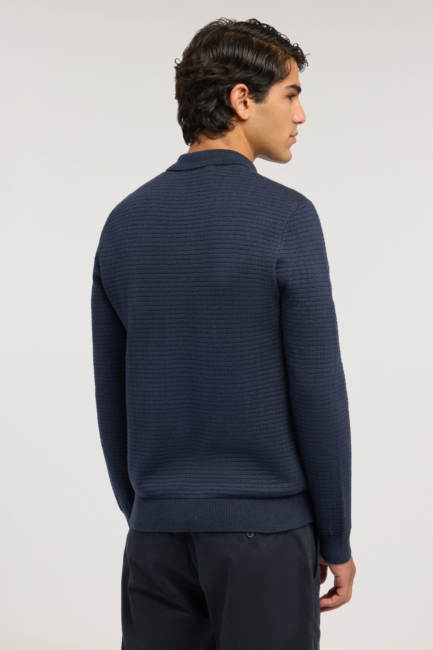 Maglia con colletto polo in punto mattoncino 5|b367a318e21ce5aef617223c21a3de021e1a3948a58b80d1a3ce5a63db9f81ba