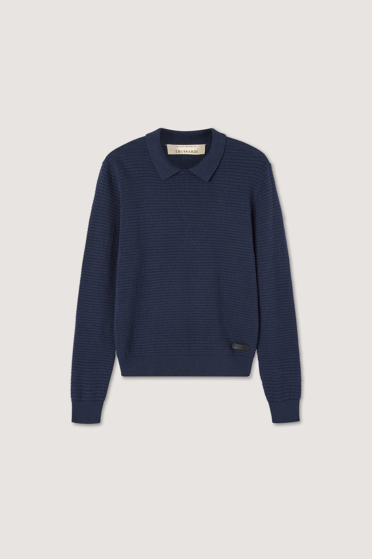 Maglia con colletto polo in punto mattoncino 5|7ddf420c64069e42f7148de2416fce8494bca79bbabf264a08a55cb150052019