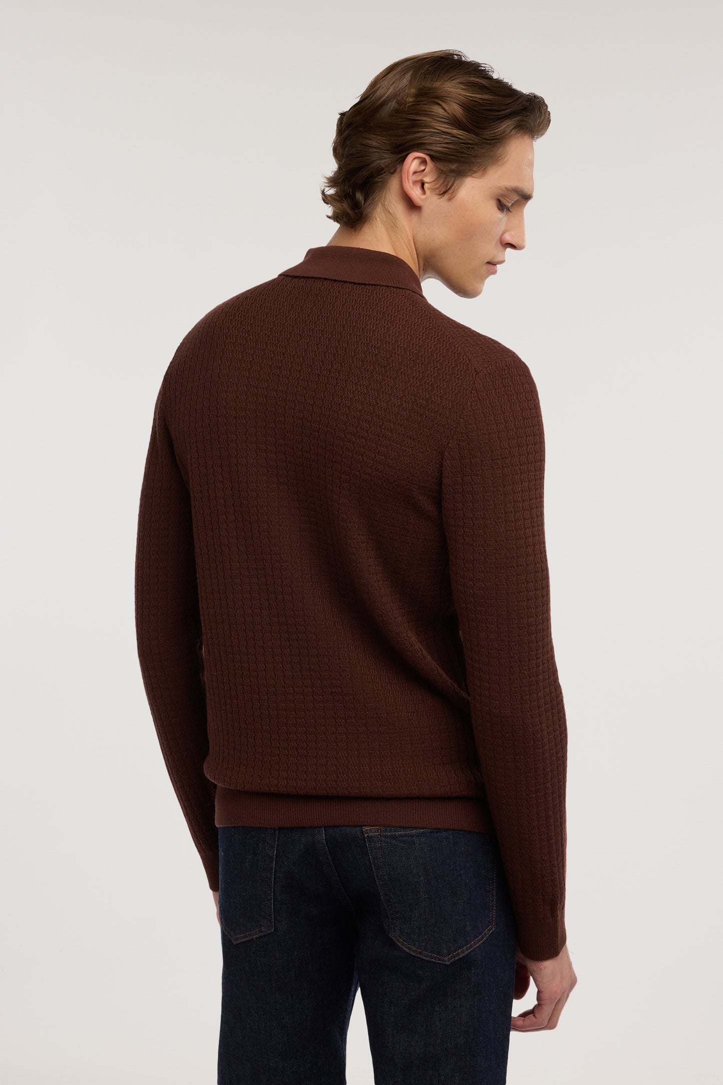 Polo in maglia punto onda in pura lana 5|f329b90d1b78d4a6d4a1c577e2e4bb52fd8459157aa2fe59d2f20c4a6574e8e6