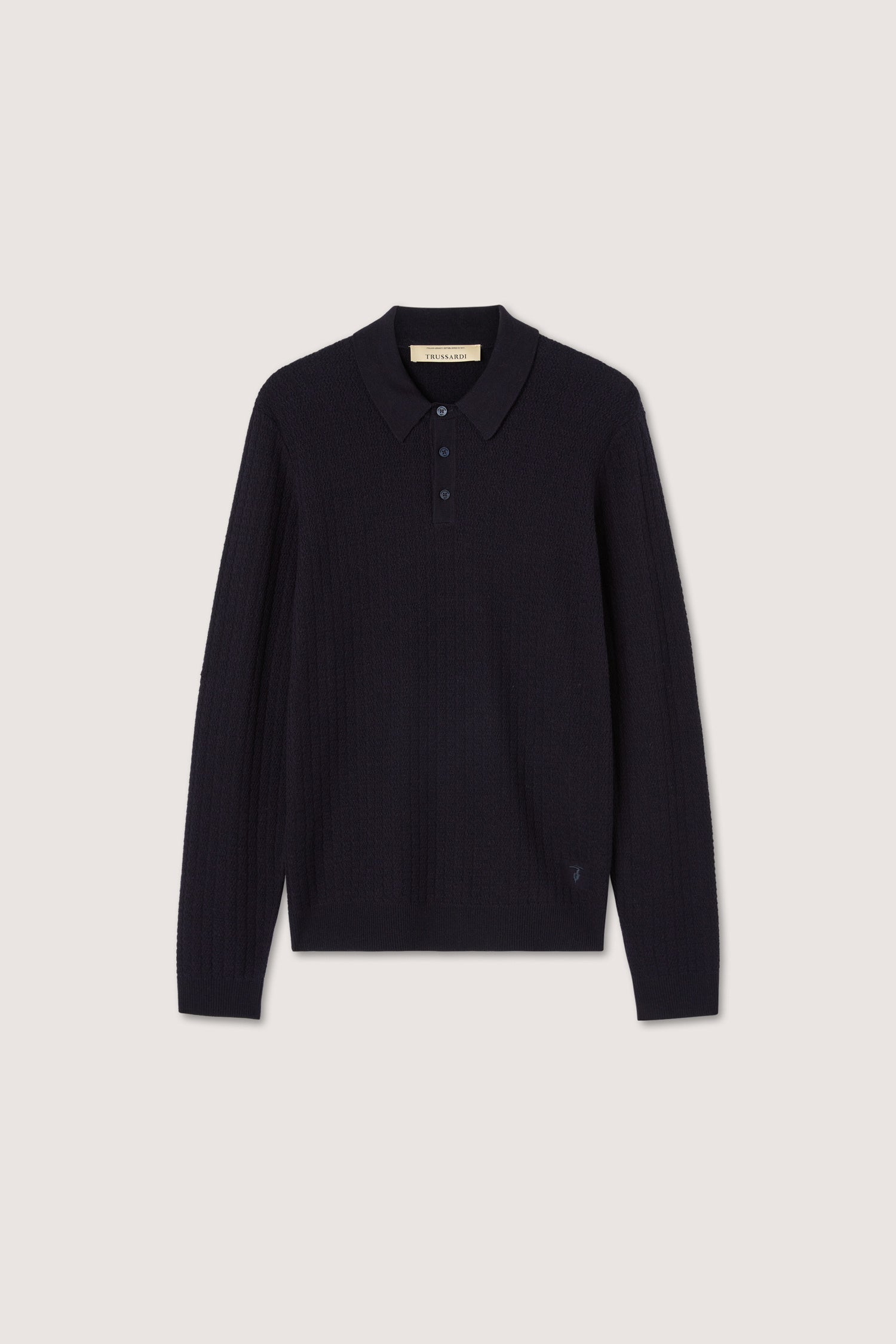 Polo in maglia punto onda in pura lana 2|67d512c80387c41e48e85ebedb00eb980bb163235e2e3c2018bcb3563095a0c7