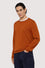 Stretch viscose crewneck jumper