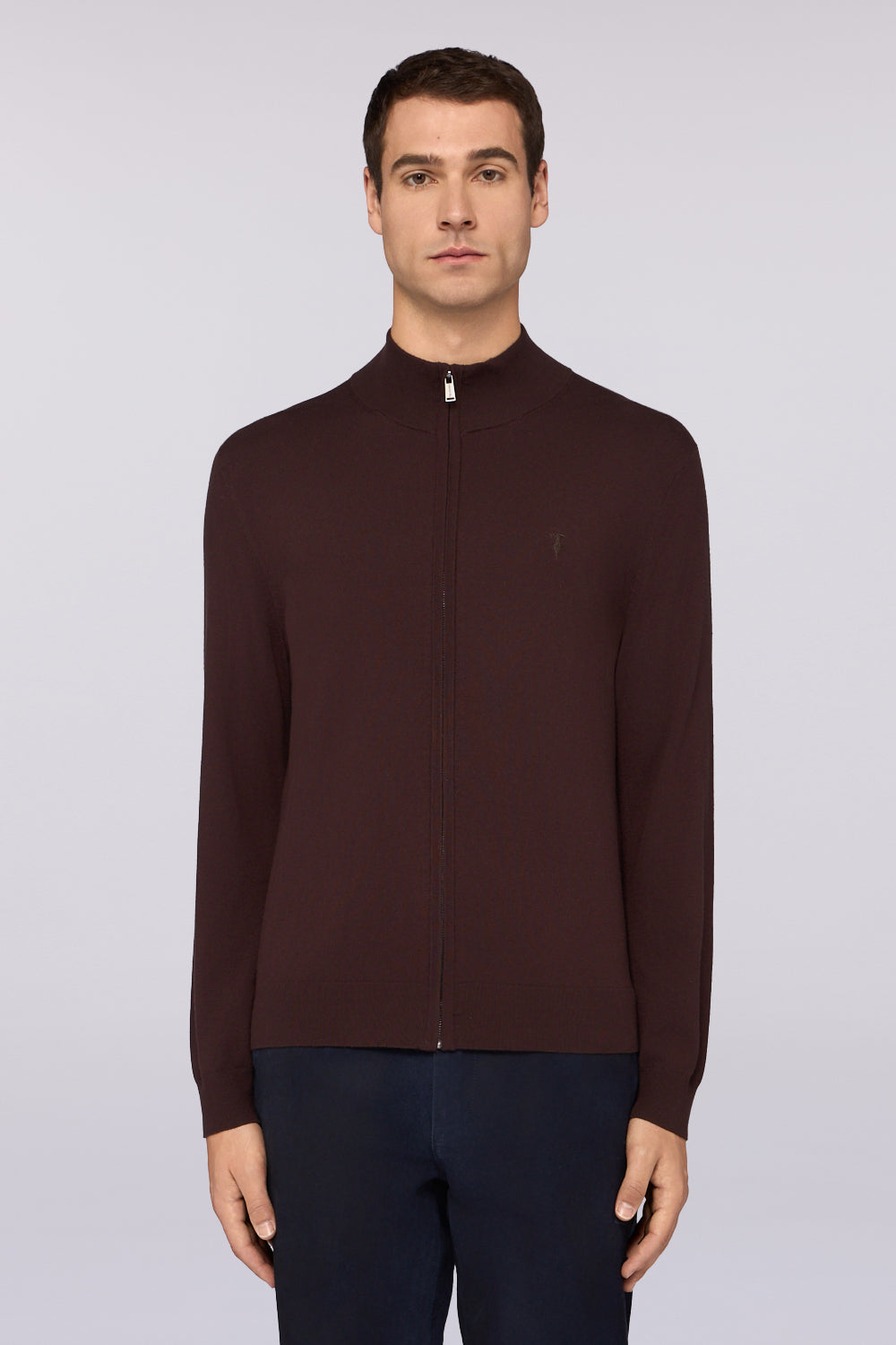 Cardigan con zip in viscosa stretch 2|e8bc0c4f56ade1cf0018c2121d78e587a1e81b01adffd253898b17677757428d