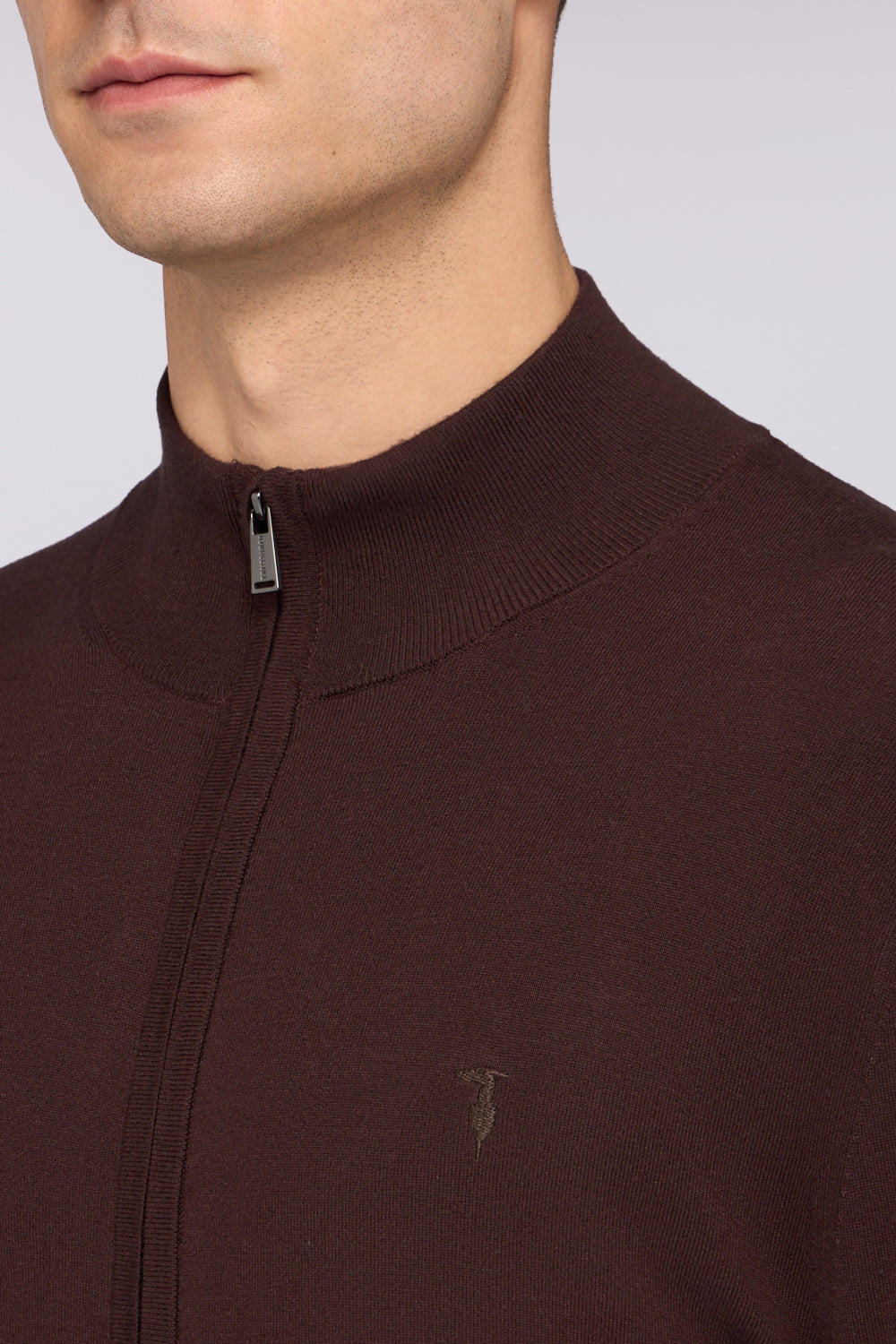 Cardigan con zip in viscosa stretch 4|40bda605057af43a96db5c9a285cacf60e9781d0d83adc61aa0140780d762b05