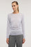 Pure wool crew neck sweater with gathering