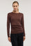 Pure wool crew neck sweater with gathering