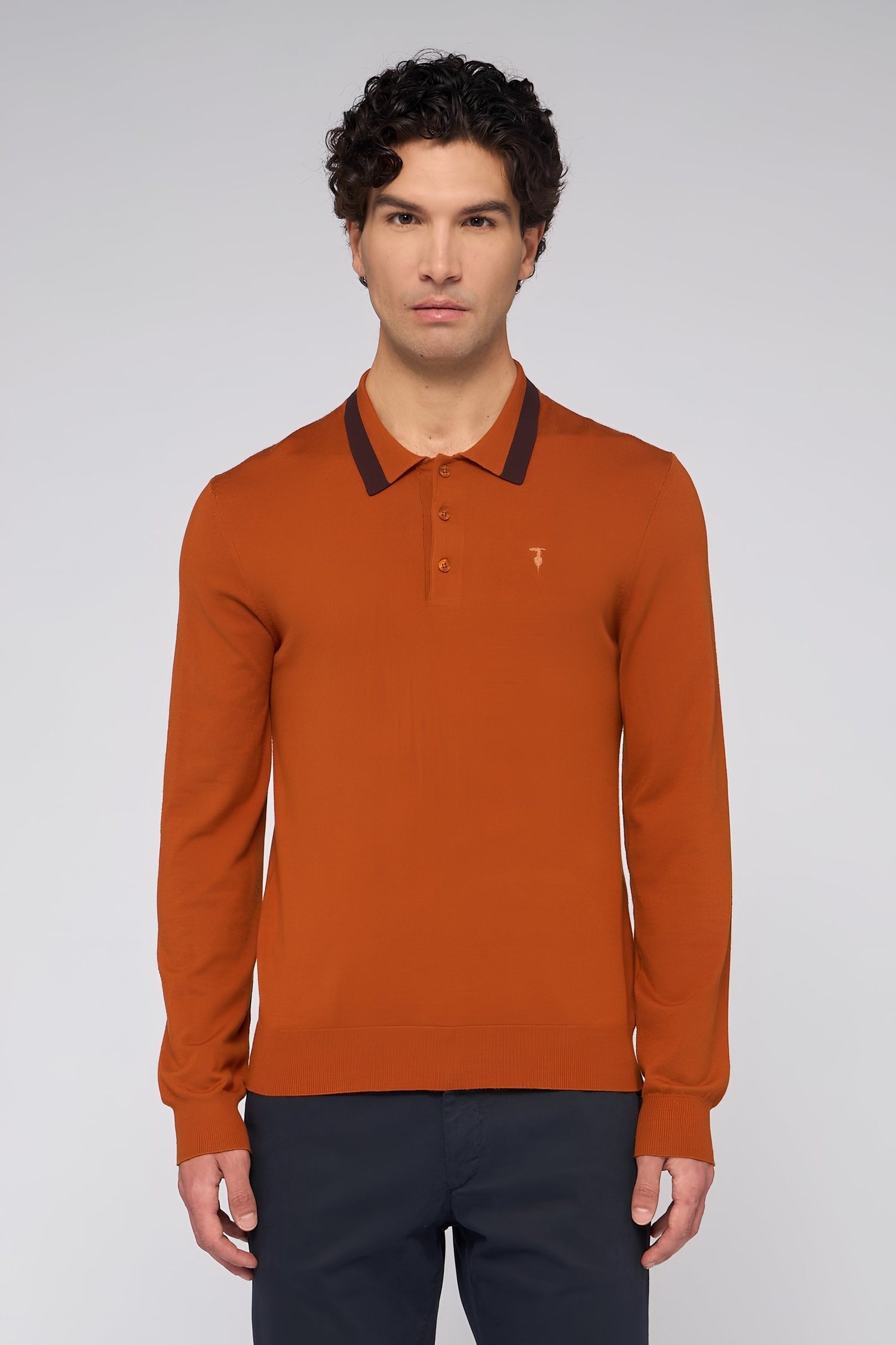 Polo a maniche lunghe in viscosa stretch 1|57a80bbd2866088e806decfae290c4c5447d22b066d19ea23663123b9f118086