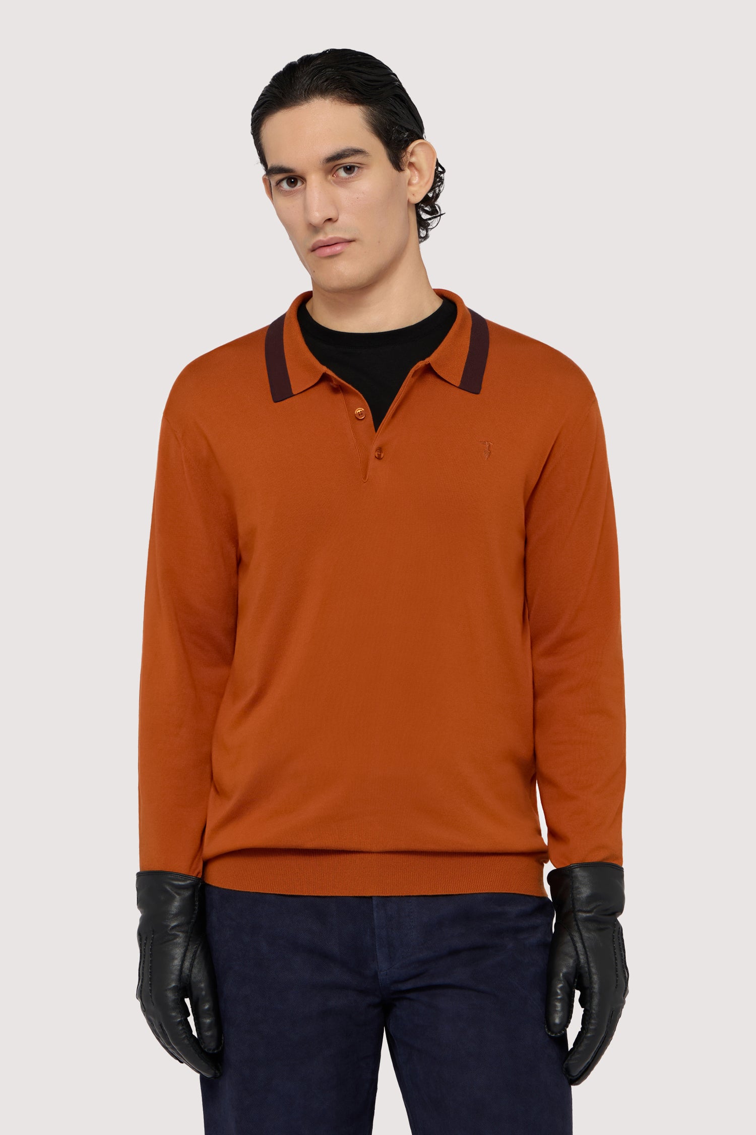 Polo a maniche lunghe in viscosa stretch 1|57a80bbd2866088e806decfae290c4c5447d22b066d19ea23663123b9f118086