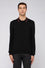 Long-sleeved stretch viscose polo shirt