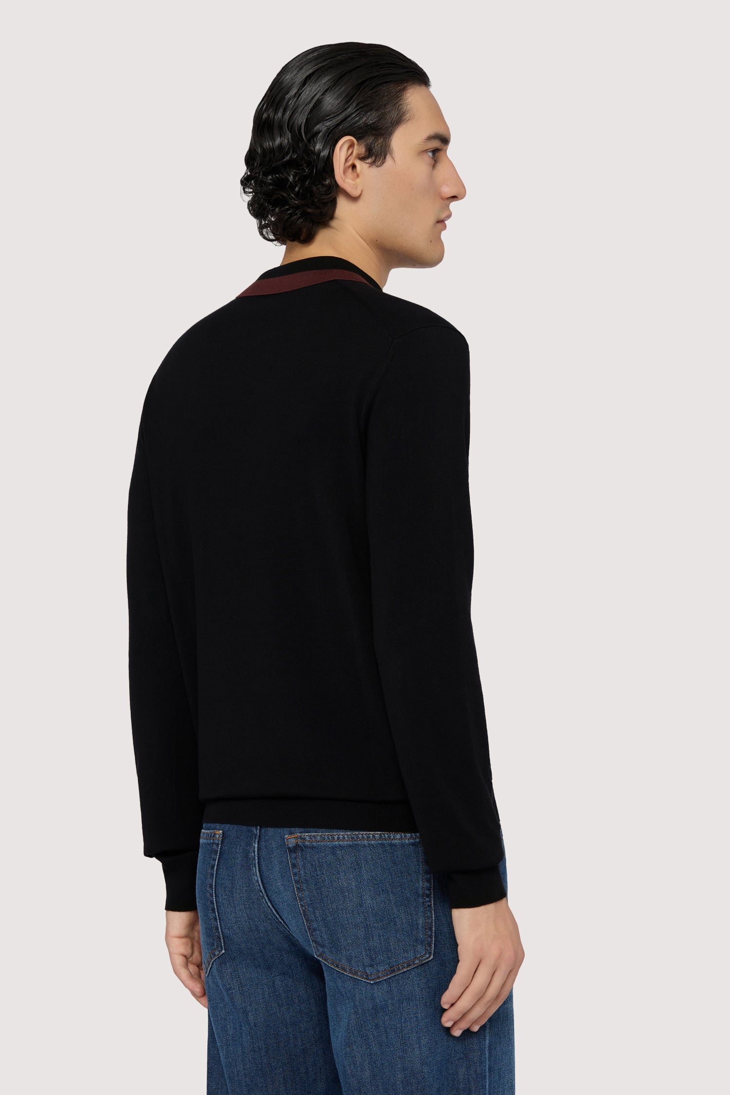 Polo a maniche lunghe in viscosa stretch 2|0c0a2fe7235aa319898f051d4252f47e01229931617bb60096cb7eb0da2f3eda