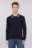 Long-sleeved stretch viscose polo shirt