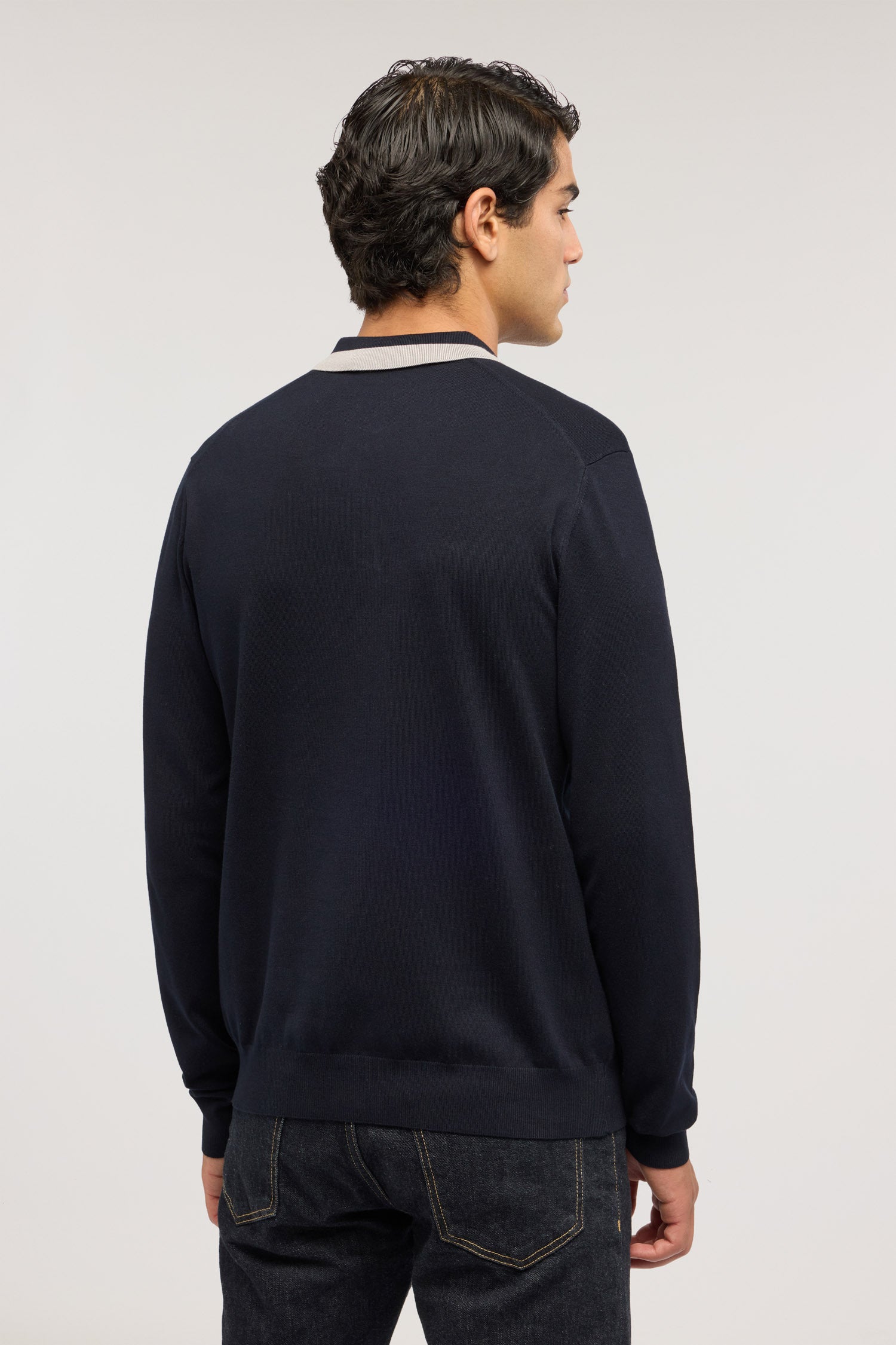 Polo a maniche lunghe in viscosa stretch 4|da490fc573476b4be5b6508f4015d0bba870f3b423dbf41395010817f3470a00