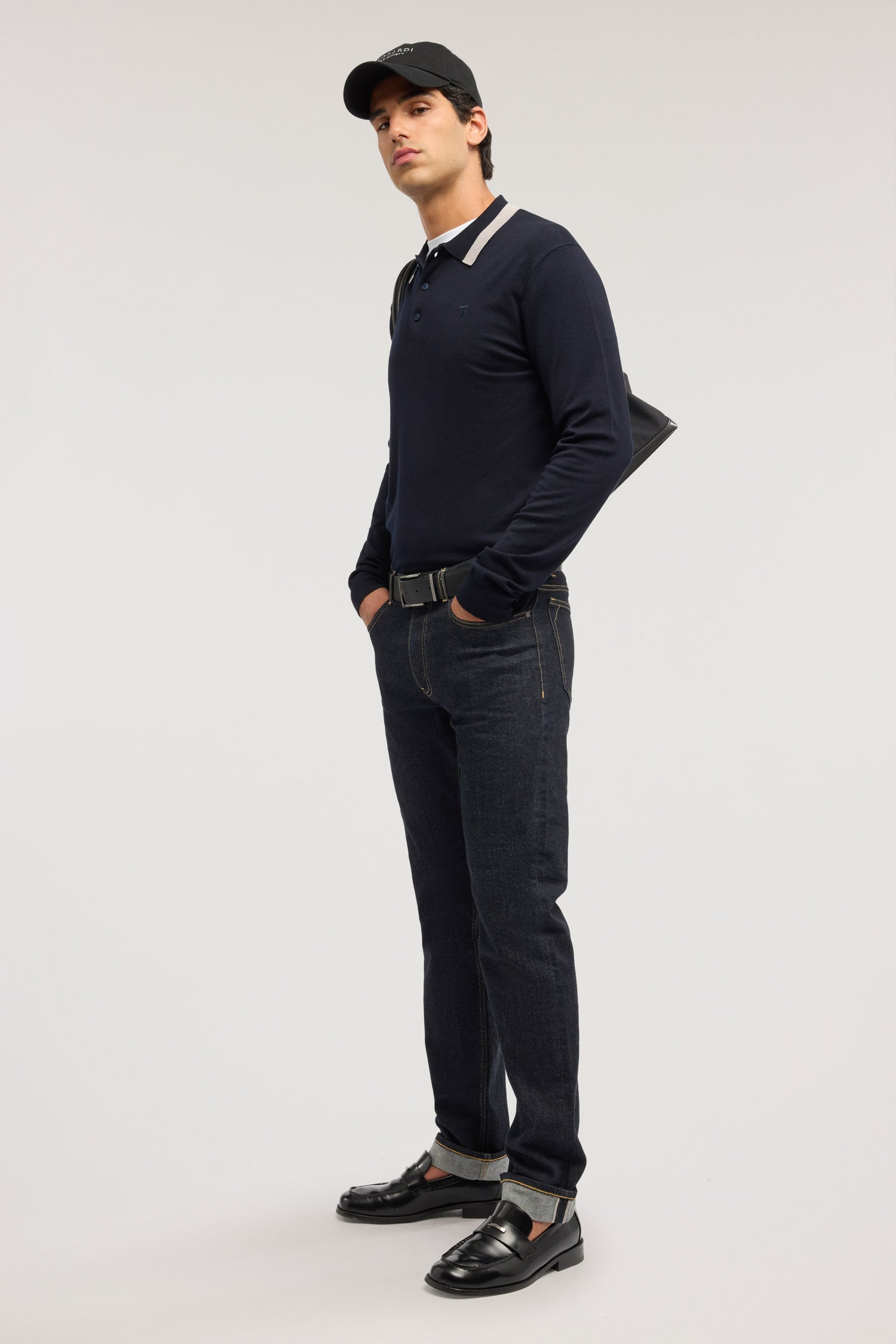Polo a maniche lunghe in viscosa stretch 1|56eeb93269ec8219a8b163a51b3b31cd26c2ad4c37c5069b1d9e9733c7d872d1