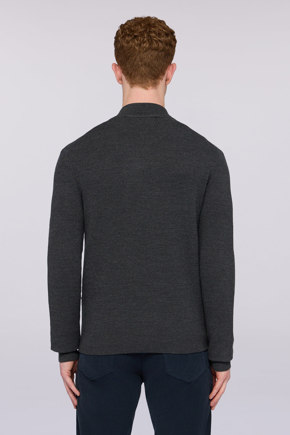 Cardigan con zip in pura lana piquet 2|c1902dde63b06fdd70dabb145b53dd424a6164a9435a071cb15d22e1eab6c84e