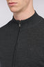 Cardigan con zip in pura lana piquet 3
