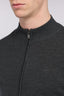 Cardigan con zip in pura lana piquet 1