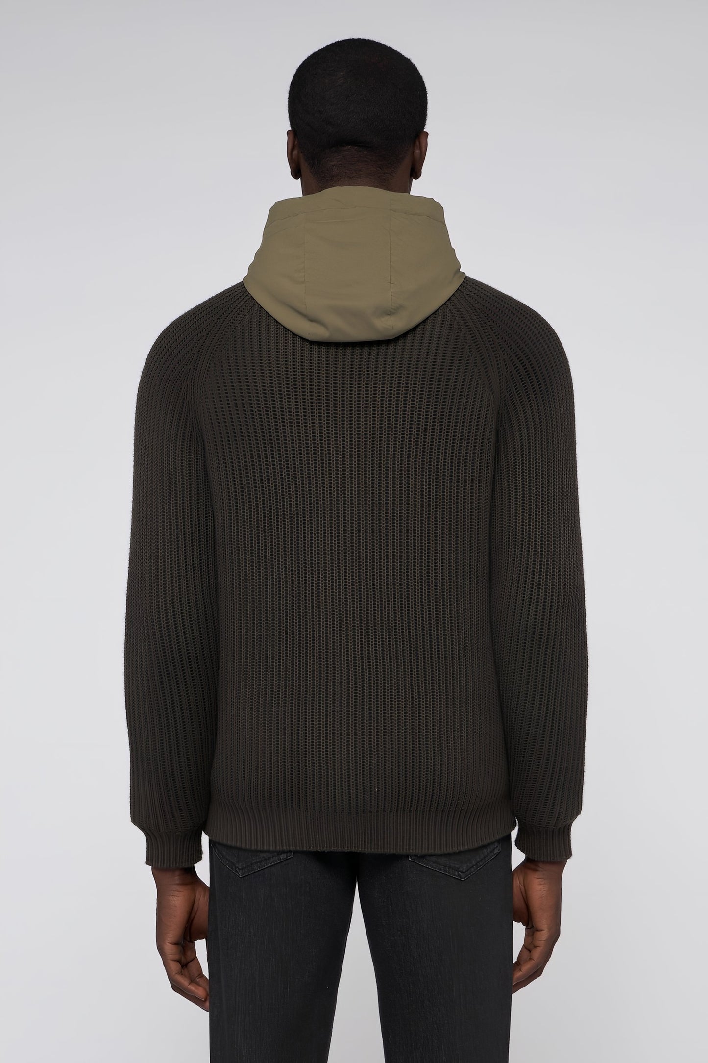 Padded knit blouson cardigan