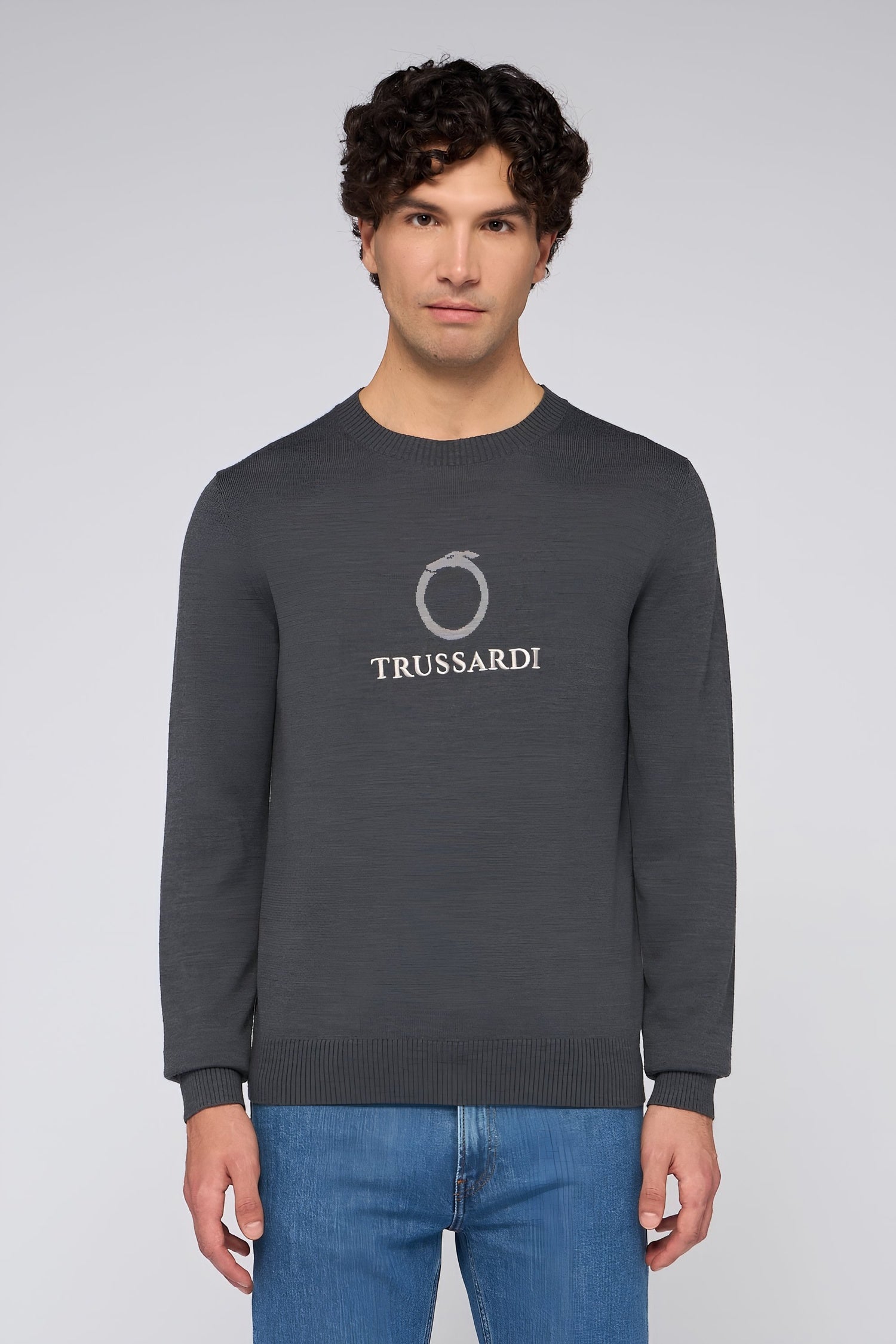 Maglione girocollo in misto lana con jacquard 1|bc2ea476552eb9cb1e18dfd2c6b9e2f126191c9767cf0c78729f4fd4d72cc1d9