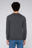 Crew neck jumper in wool blend with jacquard pattern