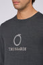 Crew neck jumper in wool blend with jacquard pattern
