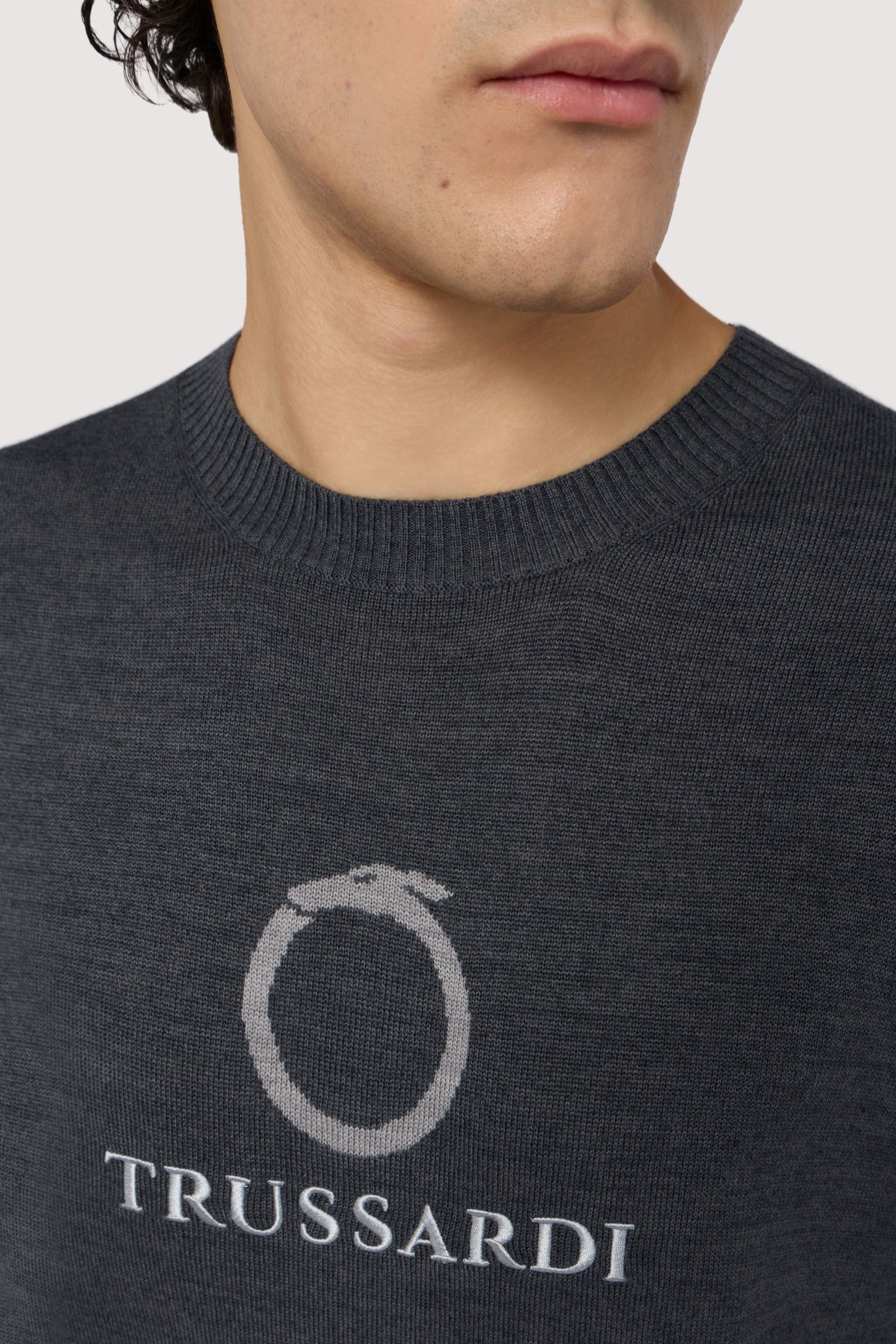 Maglione girocollo in misto lana con jacquard 3|8cddf2b889e0717f9aa9e0e64777e1406960a88297de7e054b7c0732e0658ce7