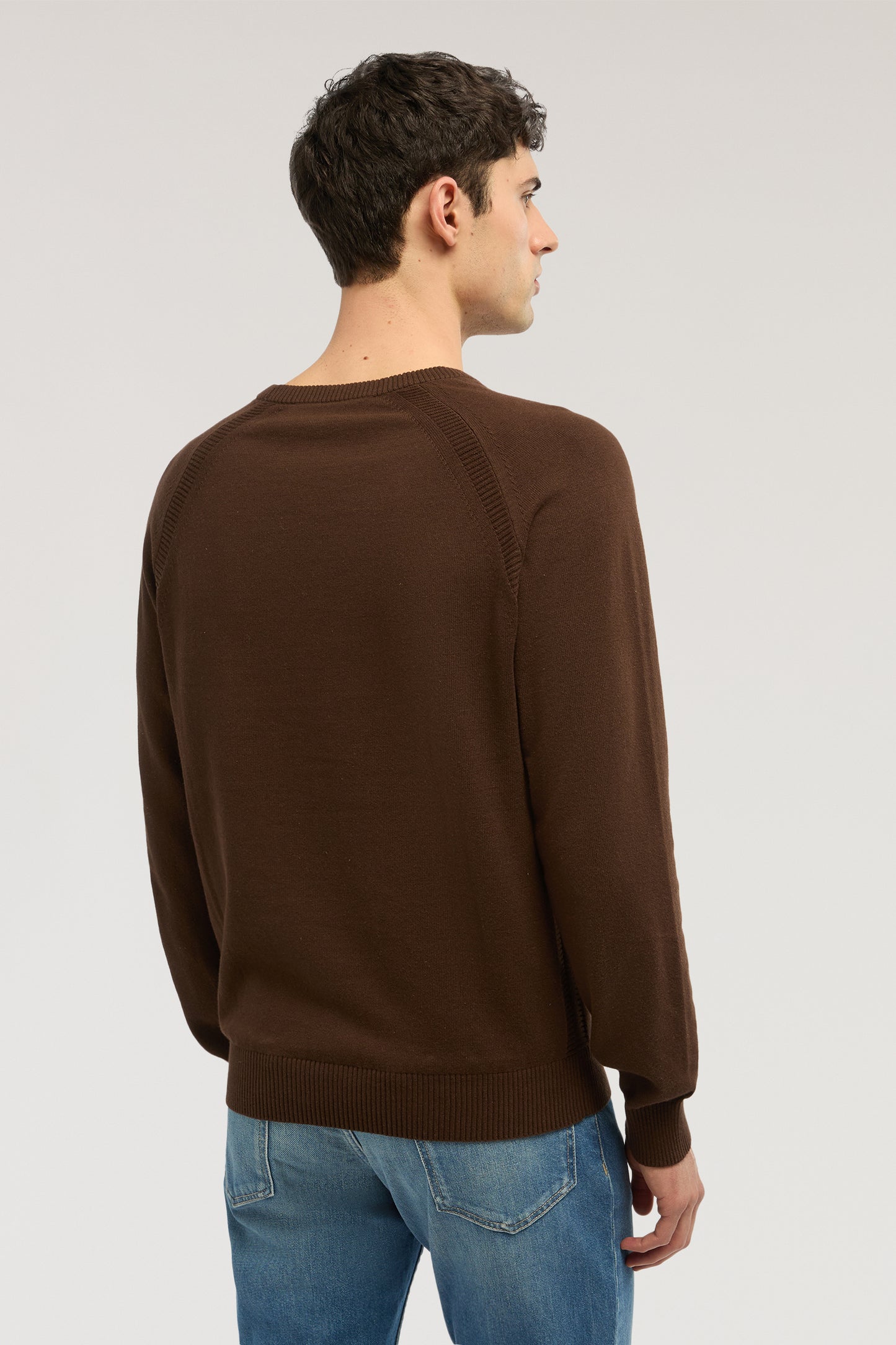 Maglia girocollo in cotone con dettaglio a costine 5|85357c101e1ac90d733d2649f98f69d6d0cead9d2bb6186f385c78723b85f817