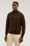 Cardigan con zip in cotone con dettaglio a costine