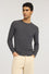 Three-dimensional cotton crew neck jumper