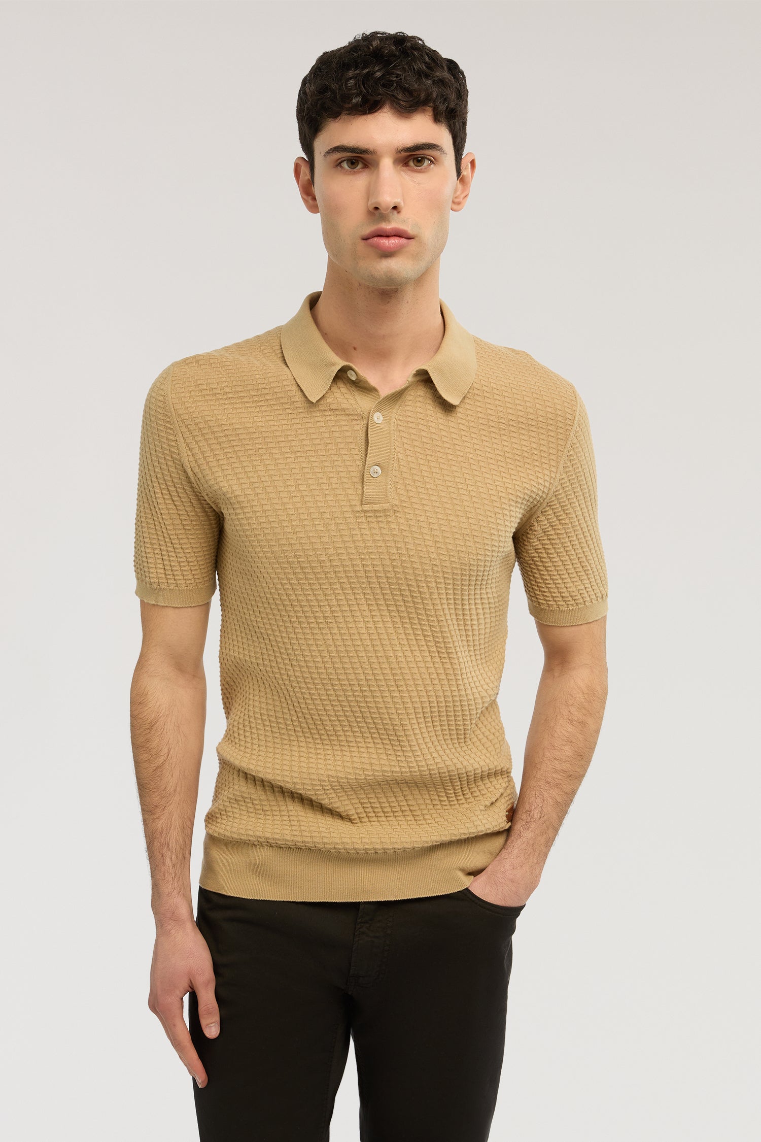 Polo in cotone tridimensionale 2|302a3f5f4a942ce8afb87f49f19589be924d19c298c5cbeb49402938f0550b28