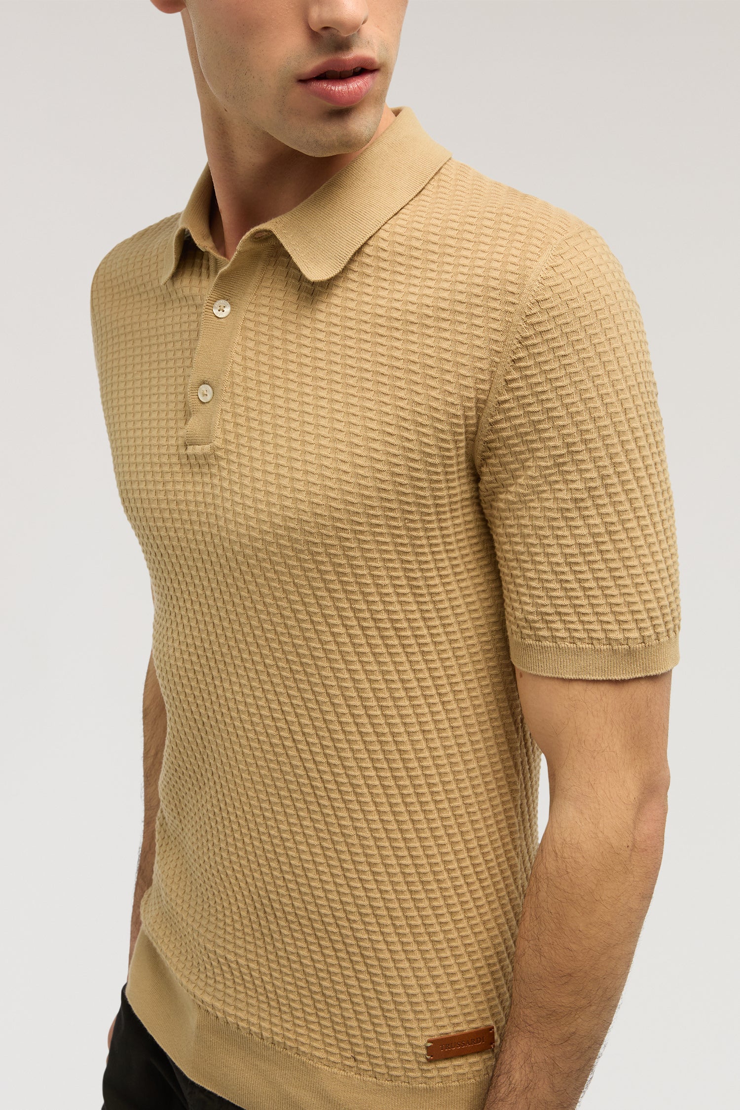 Polo in cotone tridimensionale 5|5c3611ad64463bc76dd83e32359c58721cff78053e9a3eb8be6e682094e75885