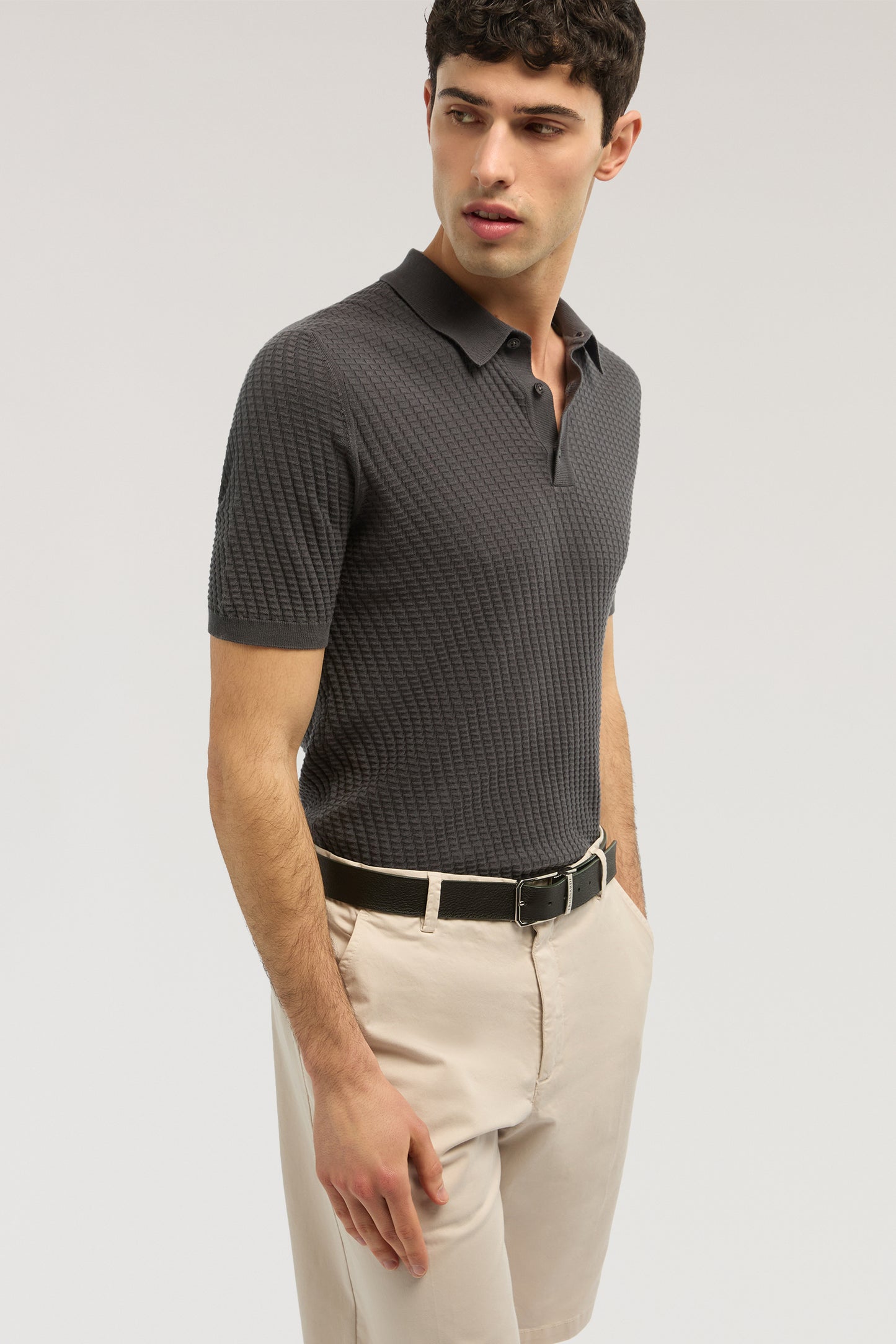 Polo in cotone tridimensionale 4|ea76523e6d9c7a87075e39f21969c8282fd8558473184f489b63f38b2a0b4889