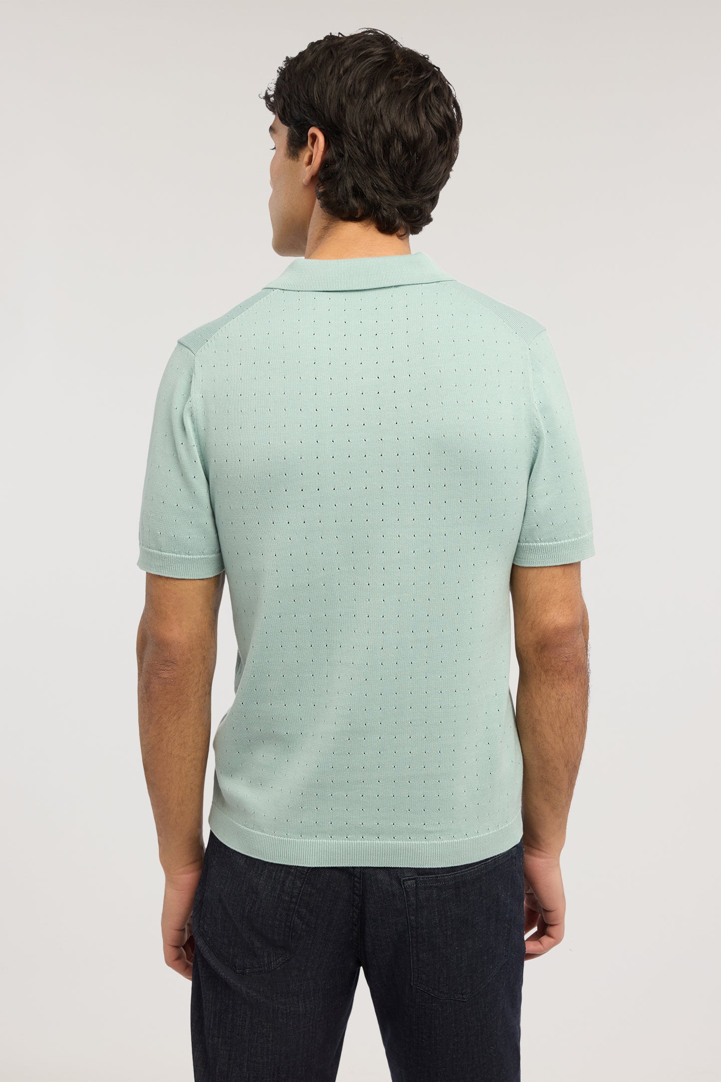 Polo effetto punzonato in cotone 2|ea6fe39a12c0797927ad0dfb040f8f260fdfcb03e05153819e5d074577cffdb0