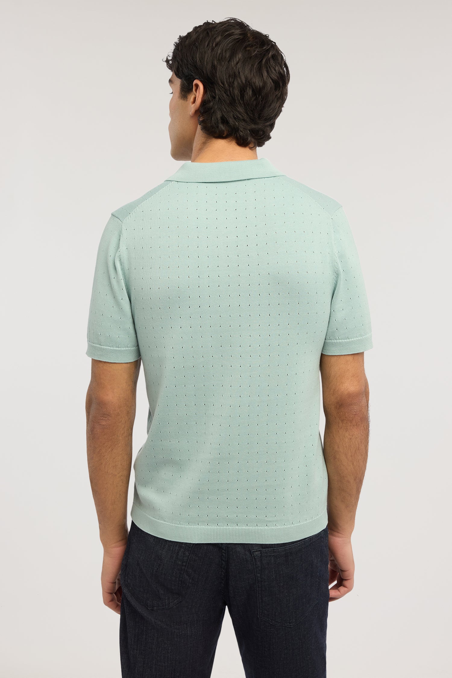 Polo effetto punzonato in cotone 2|ea6fe39a12c0797927ad0dfb040f8f260fdfcb03e05153819e5d074577cffdb0