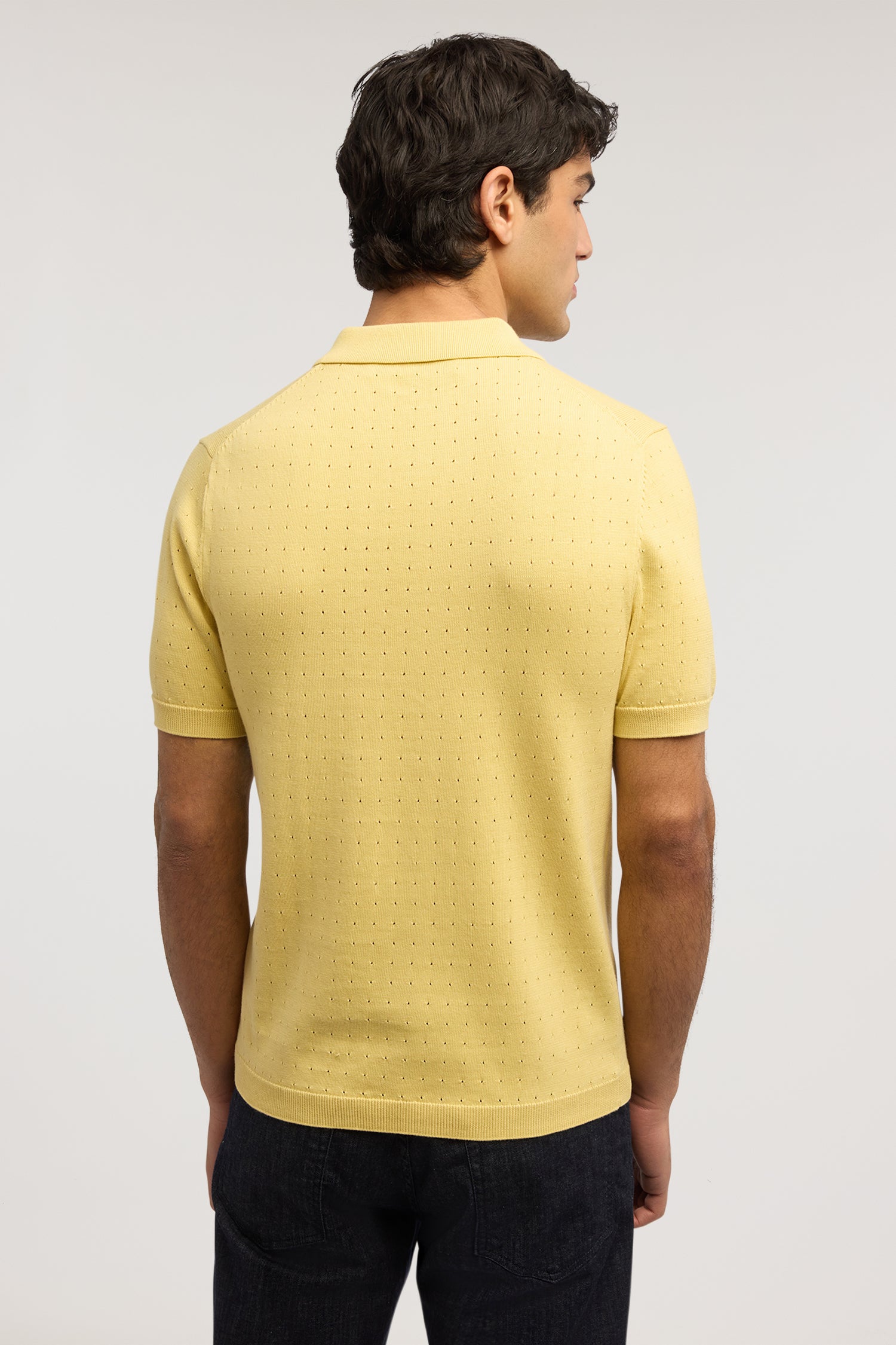 Polo effetto punzonato in cotone 2|a609e0f008cf98e82744aa54e924b8fc2a9d215b65dfe8c88f9b01202cc2be9f