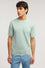 Short-sleeved cotton T-shirt with punched effect