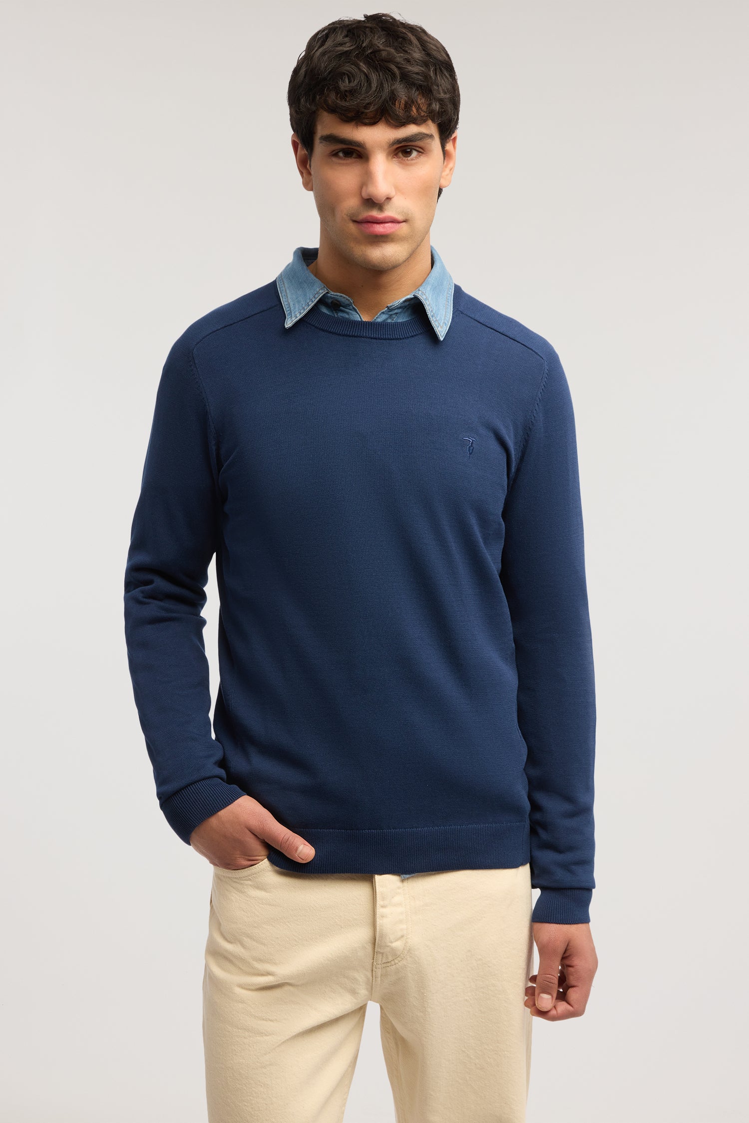 Maglia girocollo in cotone e seta  2|85966595a5aaa66c83827c54380f87cf277ea4533480e83036dd445a156bc9b5