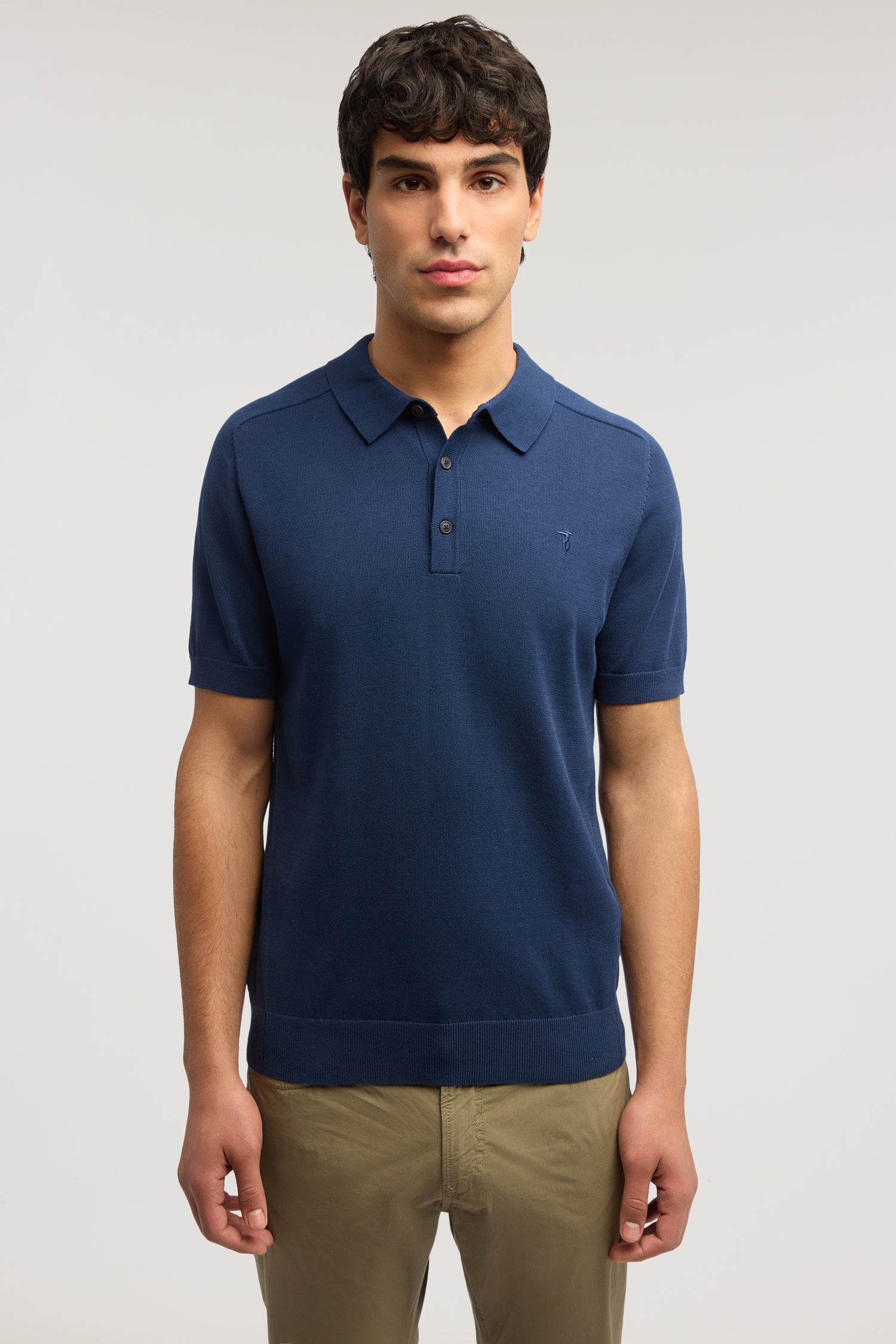Polo in maglia in cotone e lino 2|c35c83db1604af090c2c2a90b793b09014d9ea9493b25eadc41b783351d12613