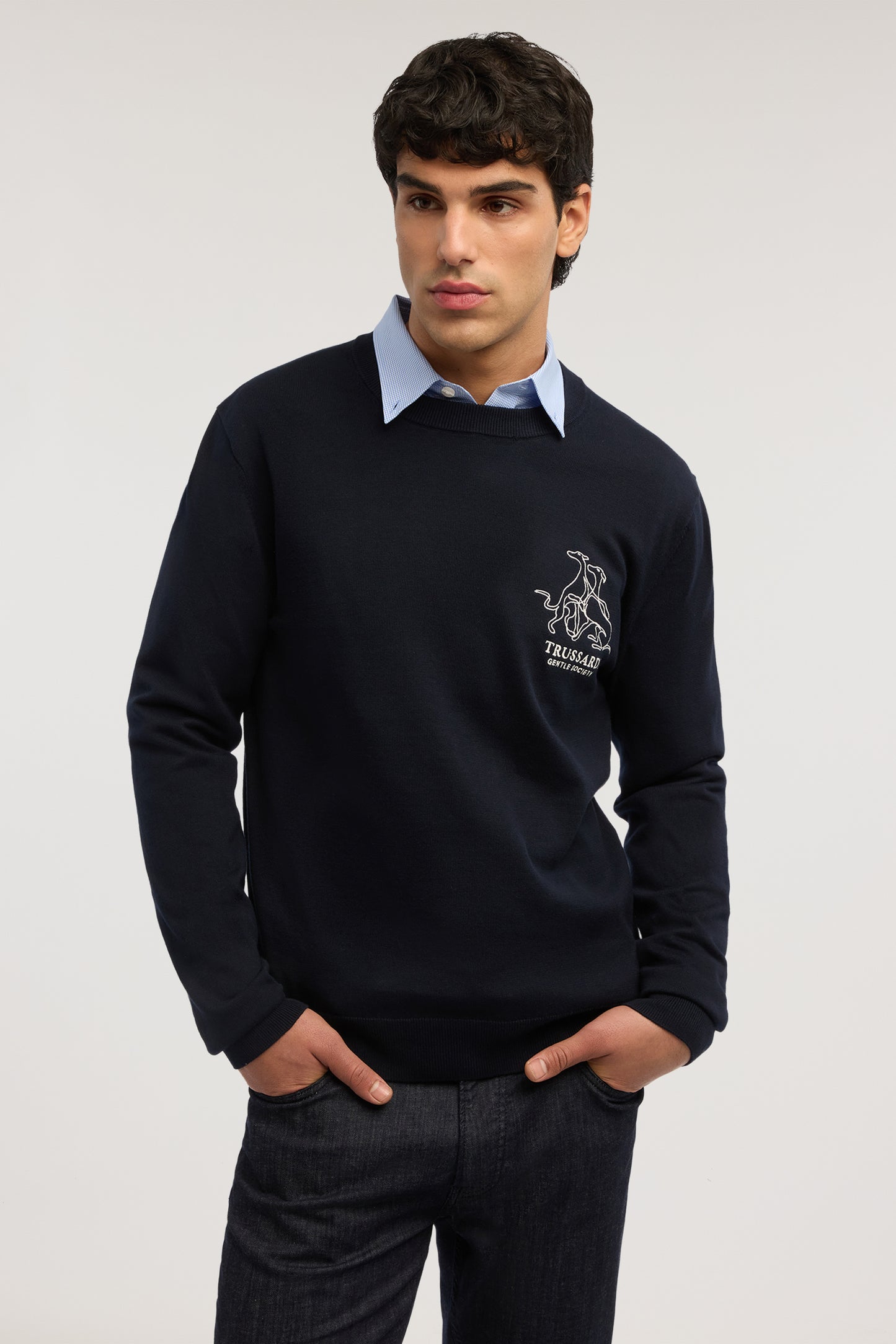 Maglia girocollo con ricamo Gentle Society in cotone 1|781fafc19036430c2be894a0bf84f019c892d8caf0b698a265f5a8e31bf8c446
