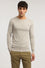 Crew neck jumper in mouliné cotton