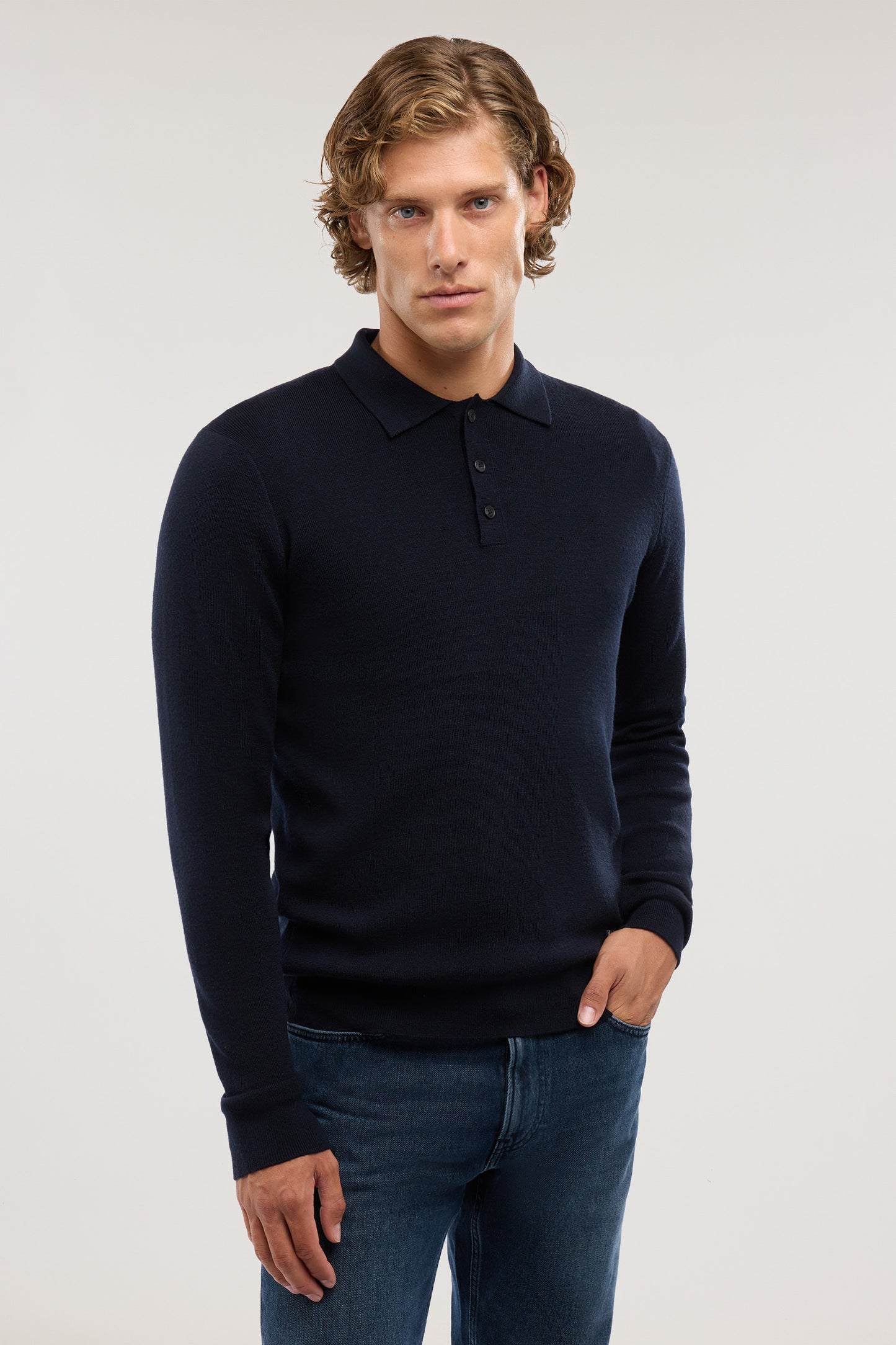 Maglia polo in pura lana 1|585899e8a3433032a8601104fbf157f5043151010ae2f8c671fe7a17cf98cc3f