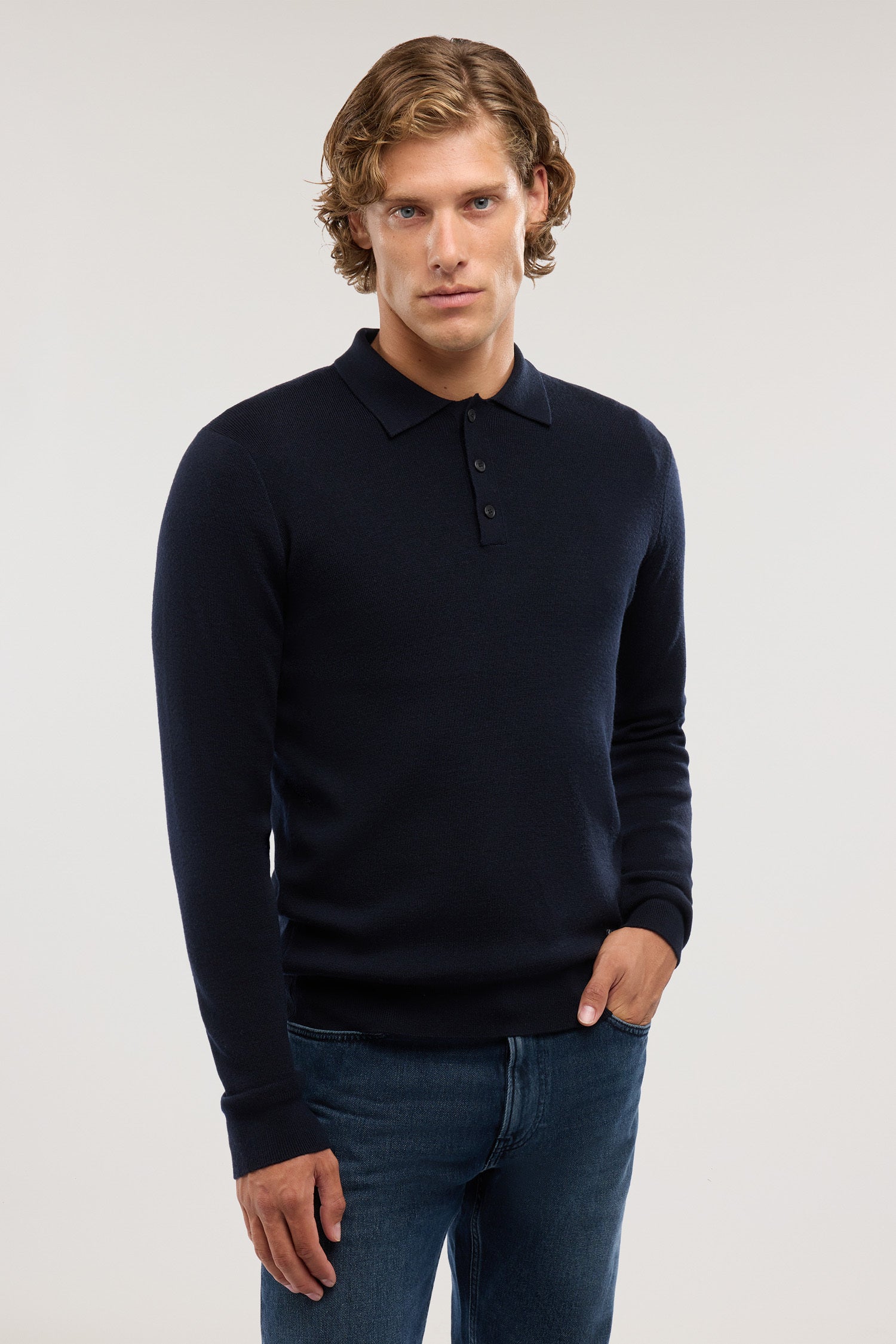 Maglia polo in pura lana 1|585899e8a3433032a8601104fbf157f5043151010ae2f8c671fe7a17cf98cc3f