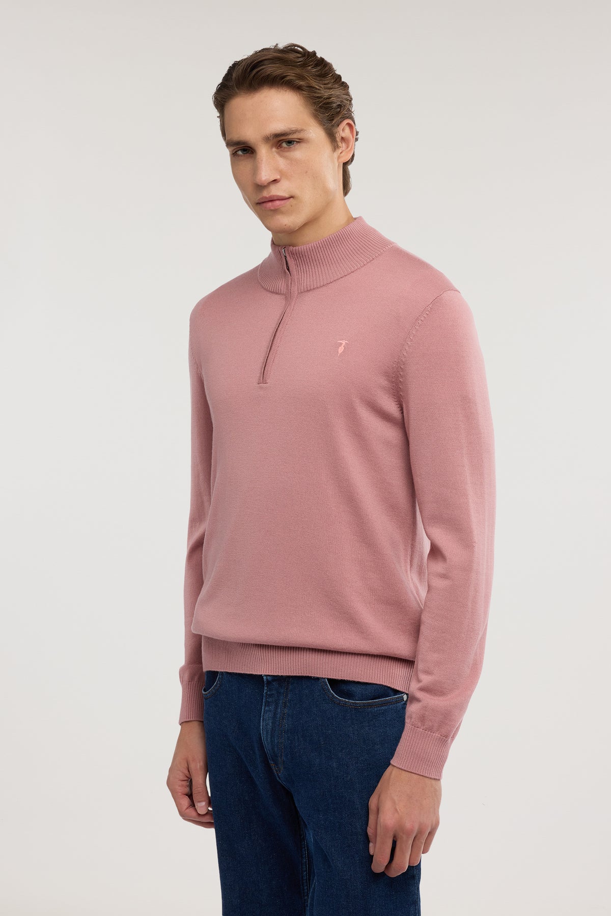 Pullover con collo mezza zip in pura lana 1|edf7c1e3a2b7c47f10327d984e88c70062178afa22c618fb7b4602efd3897ba8