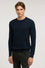 Regular fit crew-neck sweater in 3D-knit merino wool