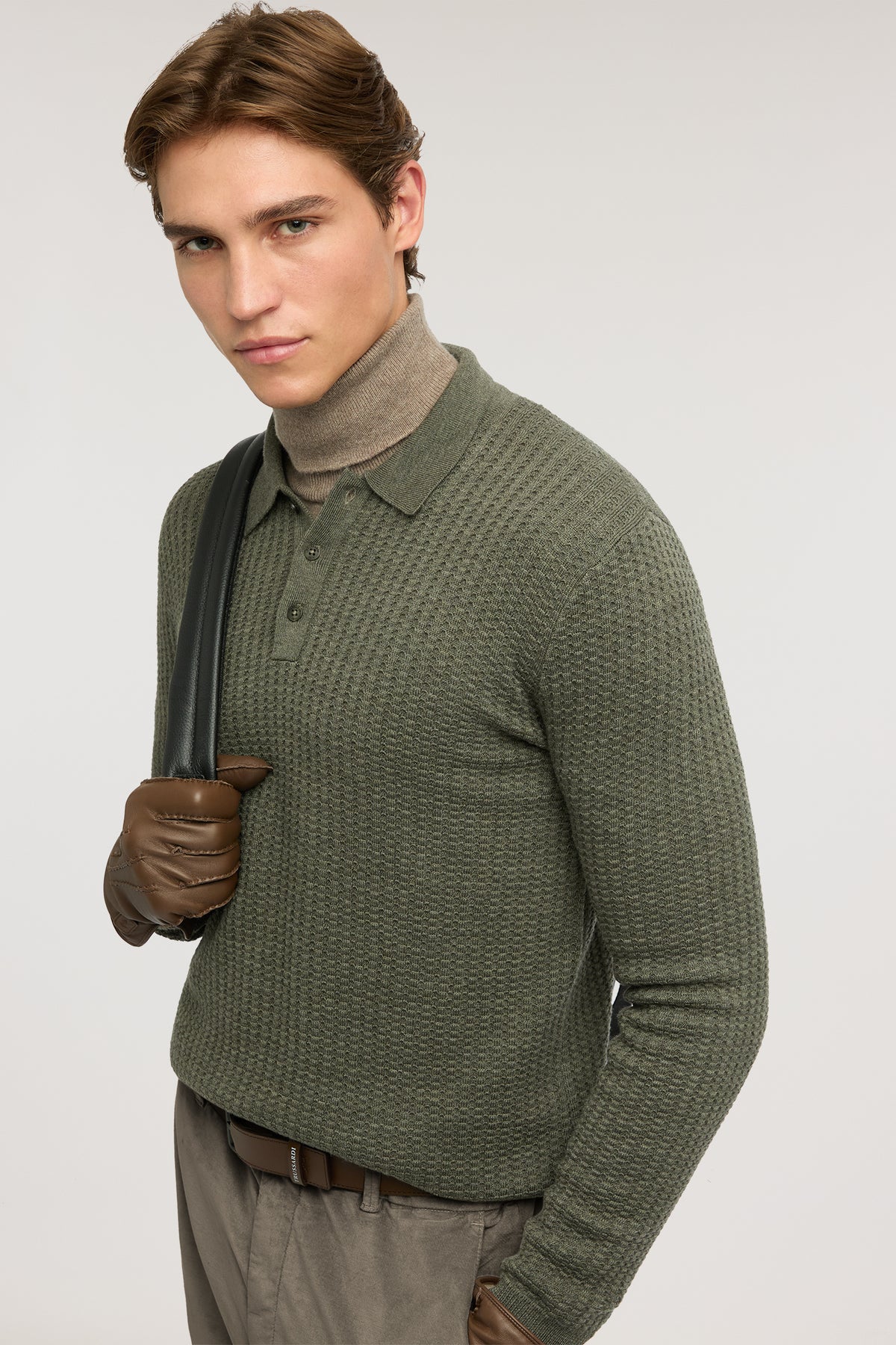 Polo in maglia regular fit a punto 3D in lana merino 3|d43681bdd56f044675530ad1c865f96472db8a2b85c0afba01145cb70e515af3