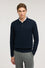 Regular fit knitted polo shirt in 3D-stitch merino wool