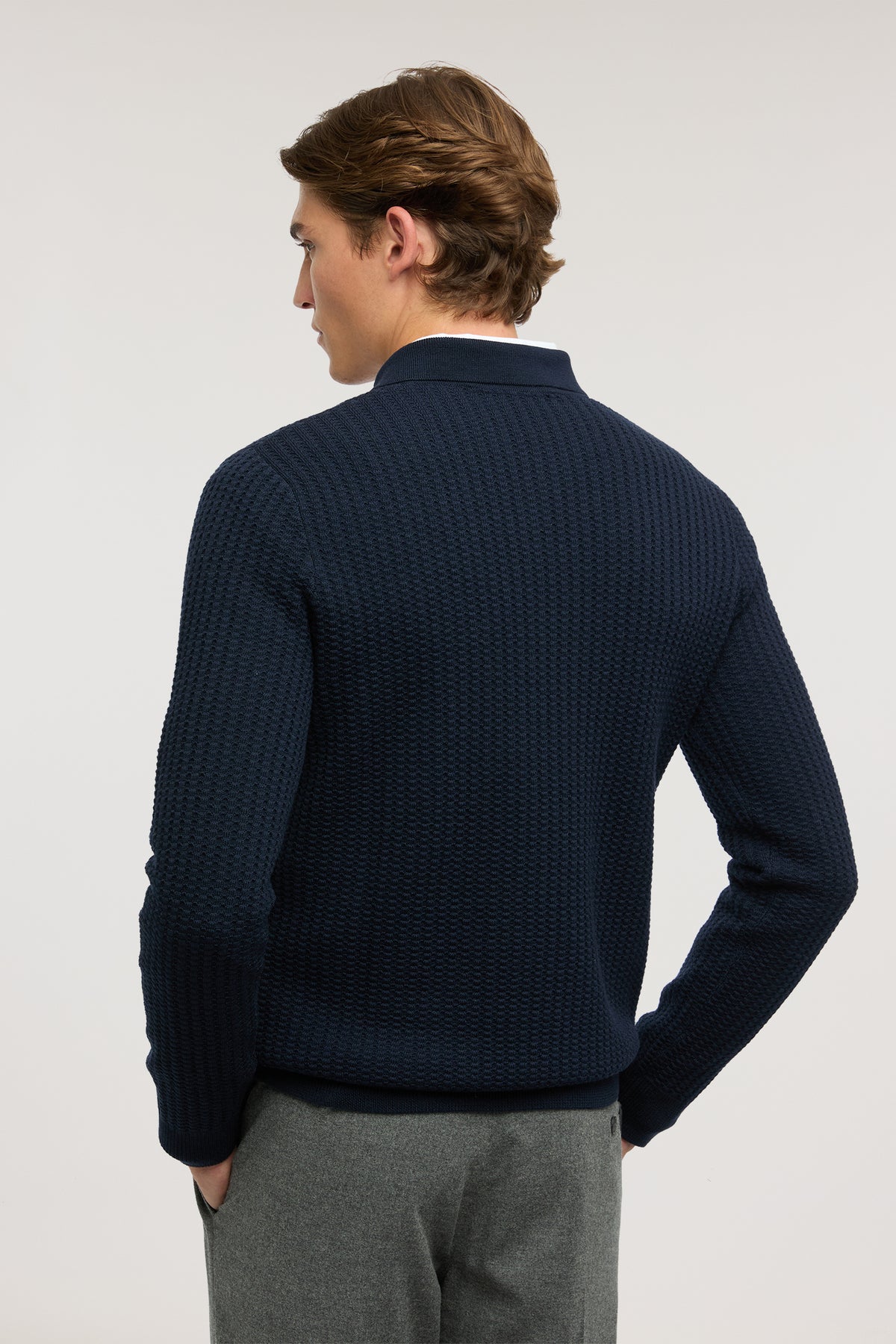 Polo in maglia a punto mattoncino in lana 4|e6029968c4624c7efa1a1d58571da9a4f0eaa1e599199f4fb8e847fd71f98511