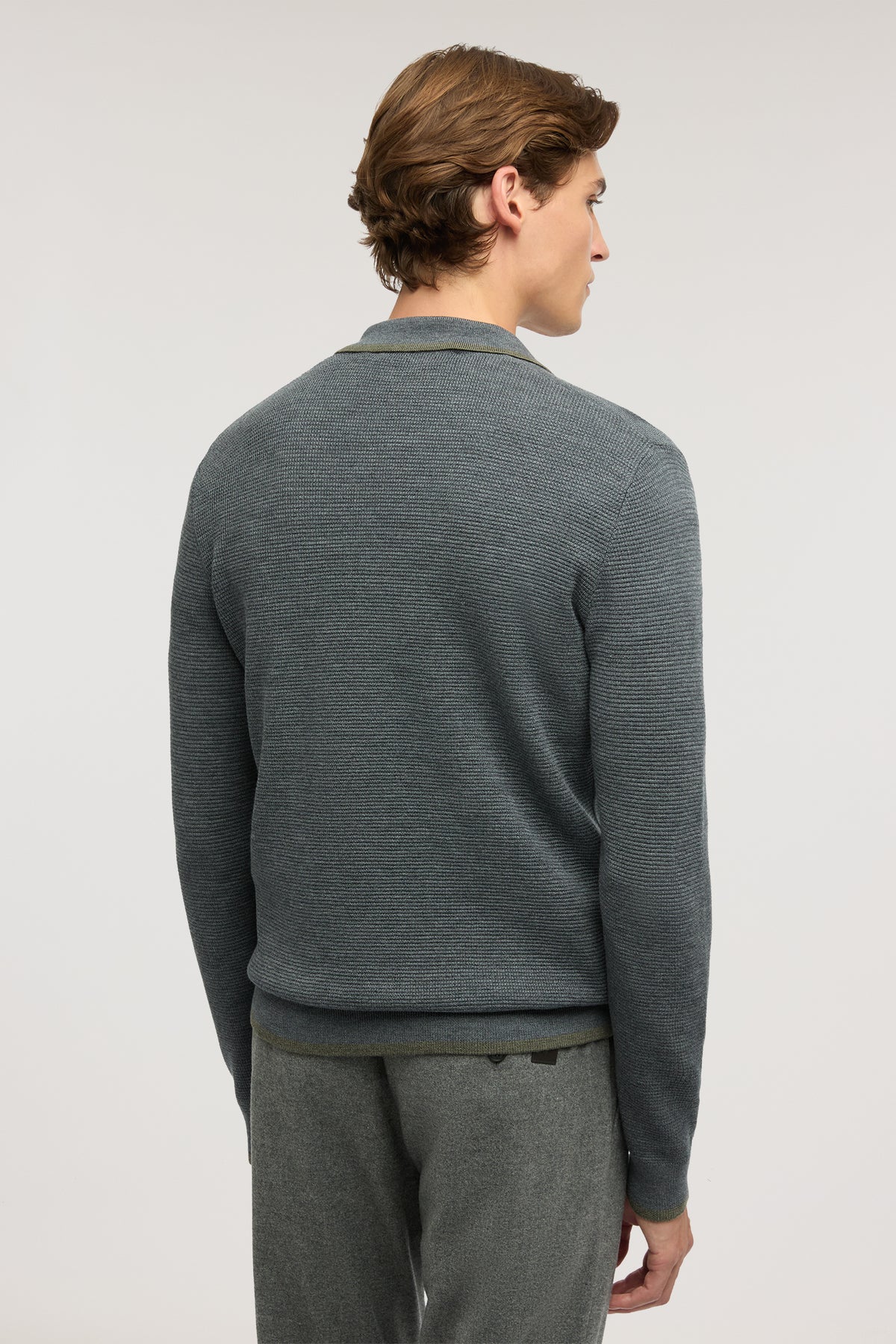 Polo in maglia regular fit con profili a contrasto in lana 3|f0dae0e53bf481eac99d4401cde199069407890a2c8fc4a7c639ea9200b4aa43