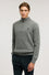 Relaxed fit ribbed half-zip wool-blend sweater with patch