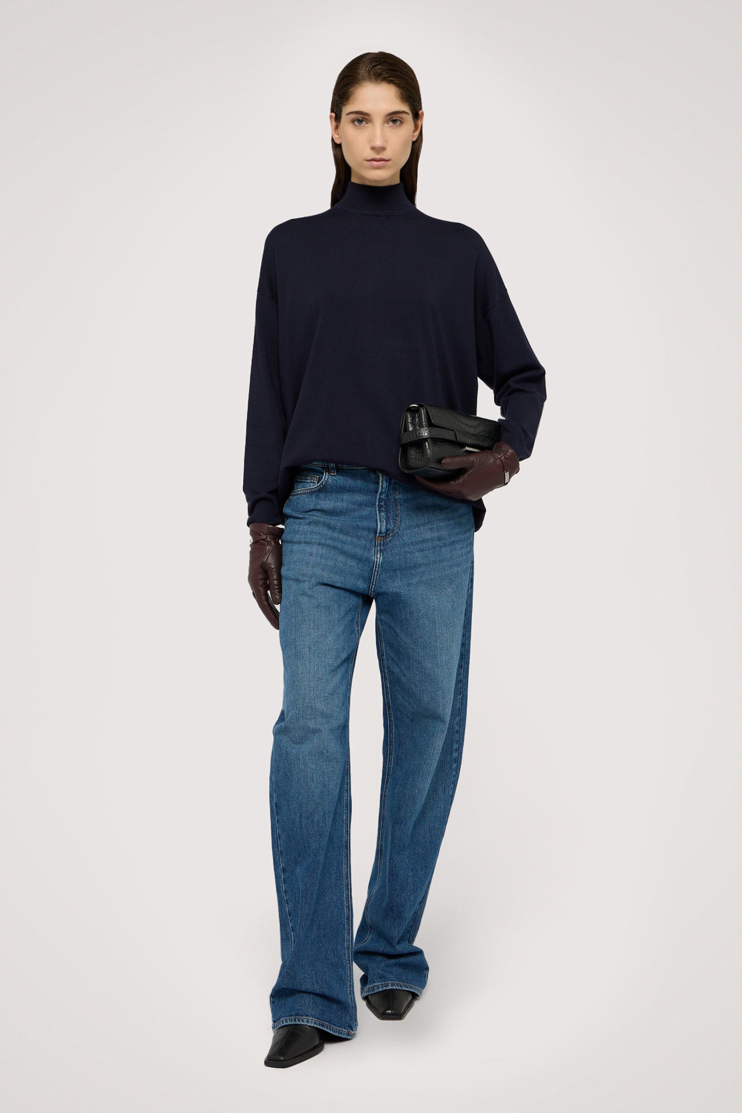 Maglia a collo alto in viscosa rasata 4|7c9f7a9d5cb125e7e3c8588ad3958c790b0c28701615a577ac36259da30fe00a