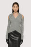 Maglia incrociata in misto mohair a coste 1
